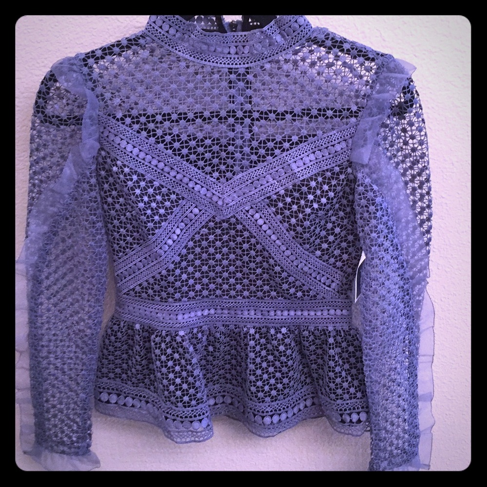 NWT eyelet peplum blouse